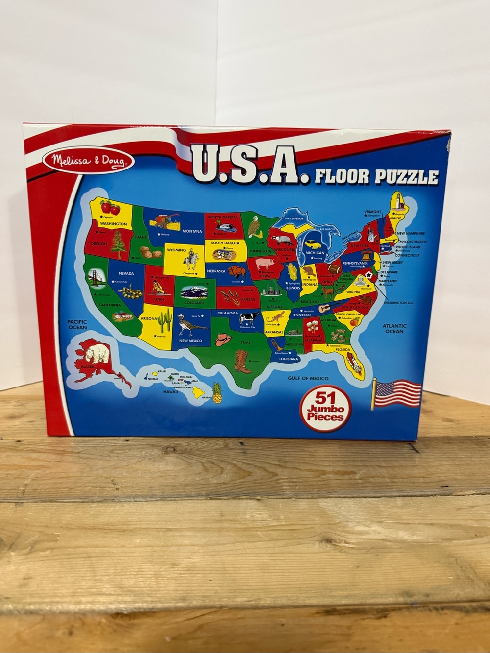 Melissa & Doug USA Map Floor Puzzle 51 Jumbo Pcs Complete